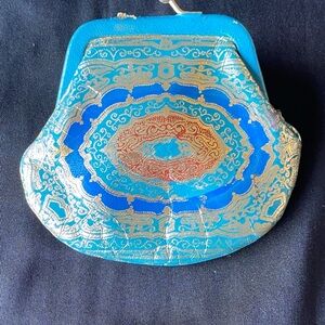 Elegant Blue and Gold Women's coin purse